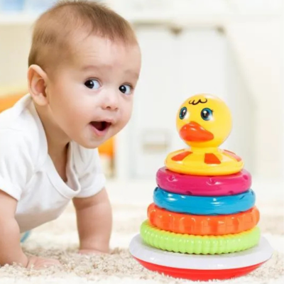 Turn stivuibil cu inele și rață educativă | image