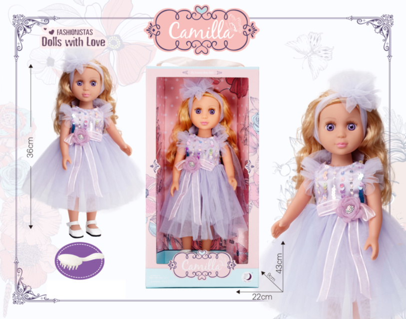 Păpușa din Vinil în Rochiță Elegantă, 40cm