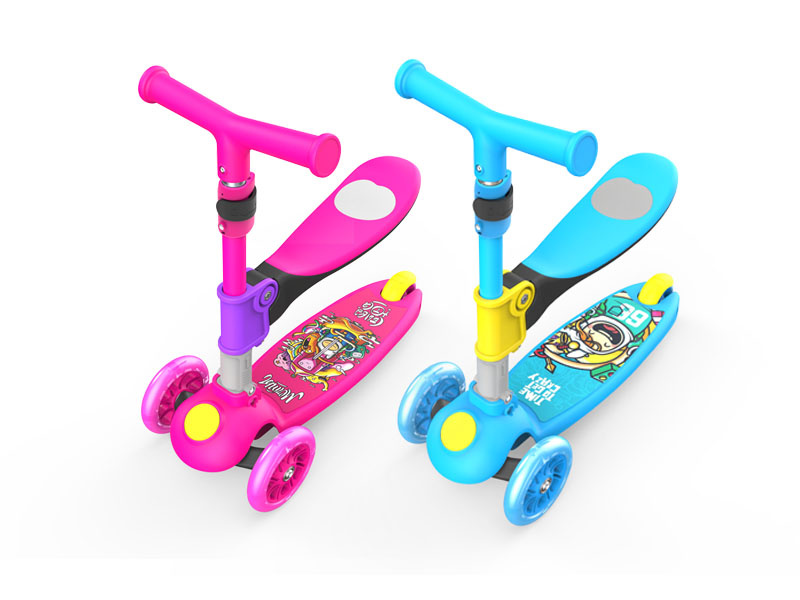 Trotinetă Colorată cu Trei Roți - Design Ergonomic, Scaun și Roți Luminoase