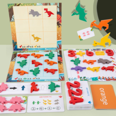 Joc Educativ Rainbow Dinosaur – Logică Matematică și Sortare | image