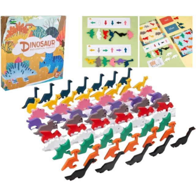 Joc Educativ Rainbow Dinosaur – Logică Matematică și Sortare