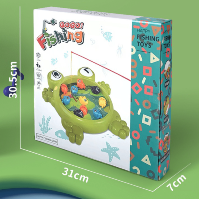 Joc Pescuit Magnetic Broască cu 10 Peștișori