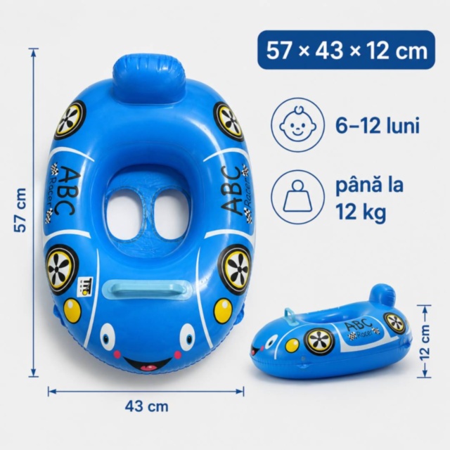 Colac gonflabil bebeluși cu scaun, model aleatoriu
