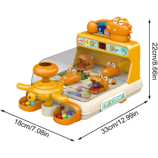 Mașină de Pinball Interactivă cu Crocodili și Bile Colorate (culoare aleatorie) 