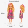 Păpușă muzicală de 40 cm, cu rochie colorată