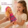 Păpușă muzicală de 40 cm, cu rochie colorată
