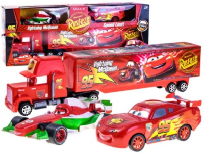 Set 3 Mașinuțe  Cars , Fulger Mcqueen, Francesco Bernoulli și Mack Hauler | image
