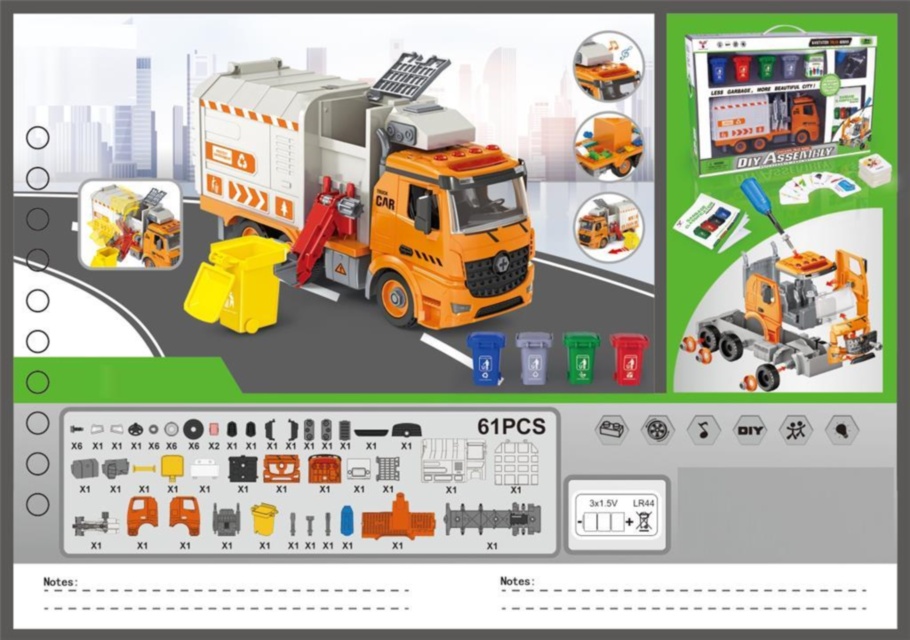Mașina de Gunoi, Set de Asamblat cu 61 piese