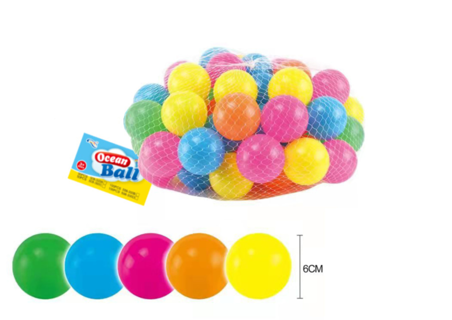 Set 50 Bile Colorate din Plastic, 6cm