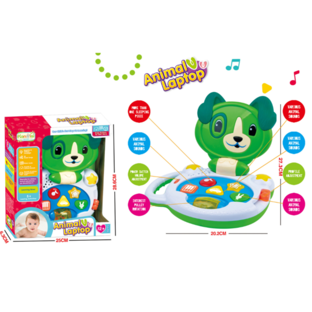 Laptop Interactiv pentru Copii cu Sunete de Animale și Activități Educative
