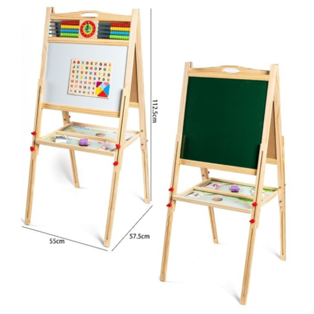 Tablă Multifuncțională din Lemn cu Două Fețe – Educație și Creativitate