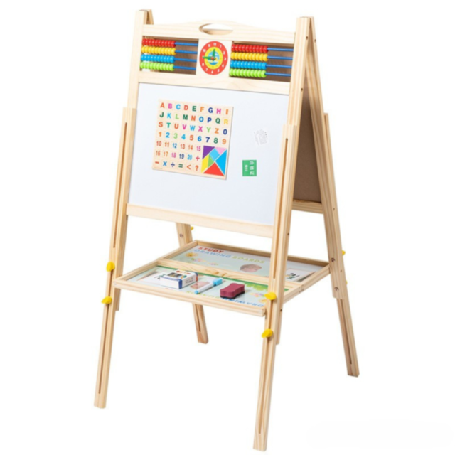 Tablă Multifuncțională din Lemn cu Două Fețe – Educație și Creativitate