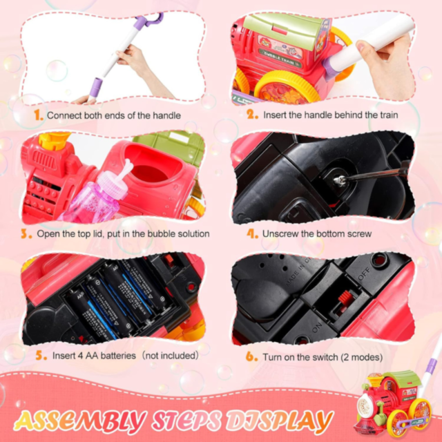 Locomotivă cu Bule și Lumini pentru Copii – Distracție Interactivă (culoare aleatorie)