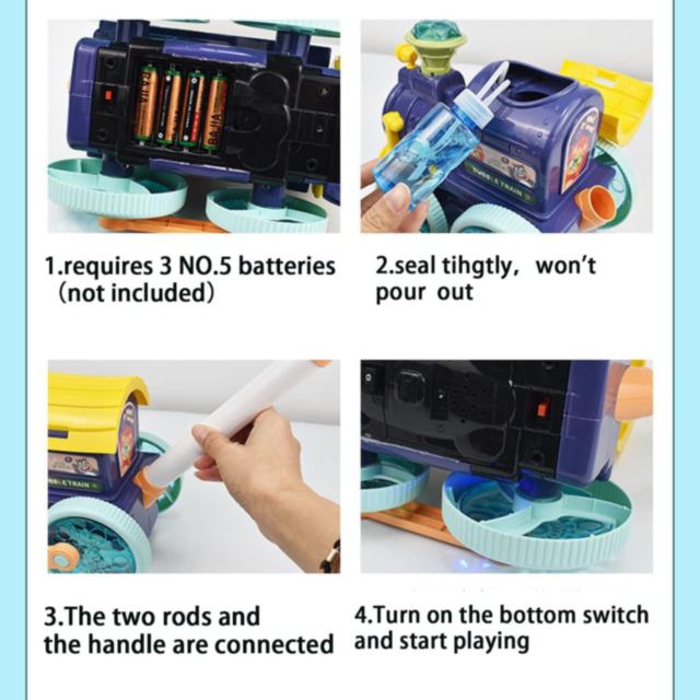 Locomotivă cu Bule și Lumini pentru Copii – Distracție Interactivă (culoare aleatorie)