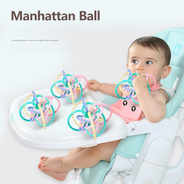 Mingea Senzorială Manhattan – Jucărie de Dentiție și Stimulare Timpurie