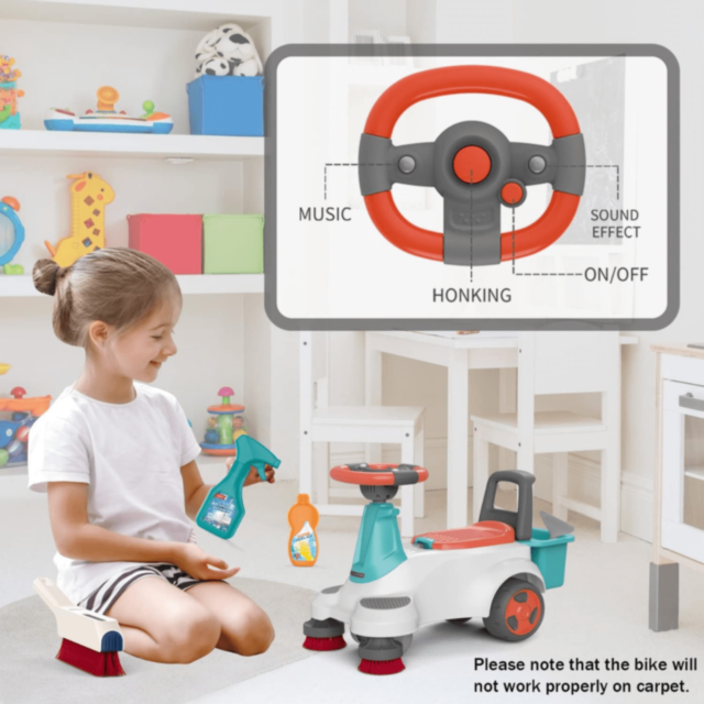 Mașinuță Ride-On de Curățenie cu Accesorii Interactive