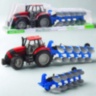 Tractor jucărie pentru copii cu plug agricol multiplu (culoare aleatorie)
