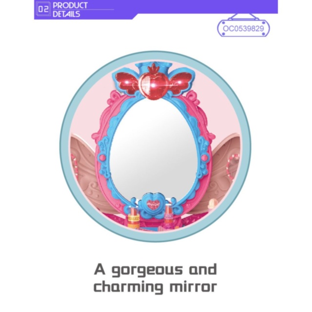 Măsuță de machiaj pentru copii cu lumini și muzică, fără scaun