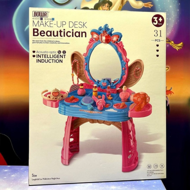 Măsuță de machiaj pentru copii cu lumini și muzică, fără scaun