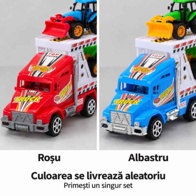 Camion transportor mare cu 4 tractorașe, 45 cm