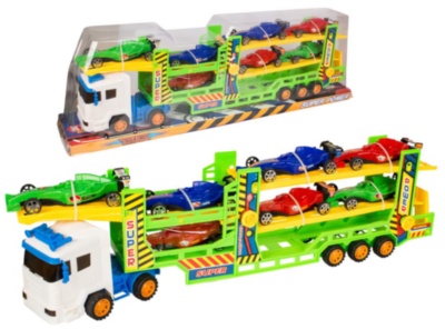 Mega Camion cu Trailer și 7 Mașinuțe, 64cm | image