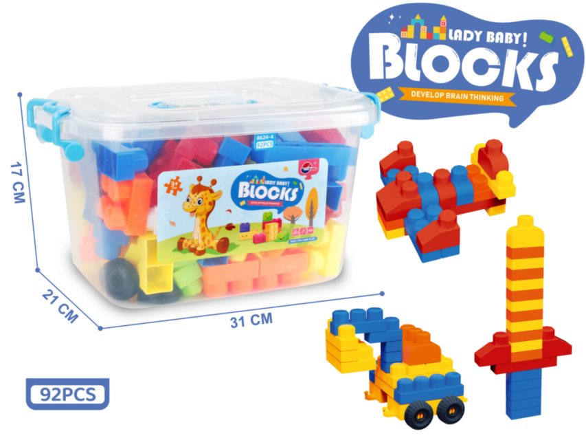 Set de Construcție în Cutie de Depozitare, 92 Piese