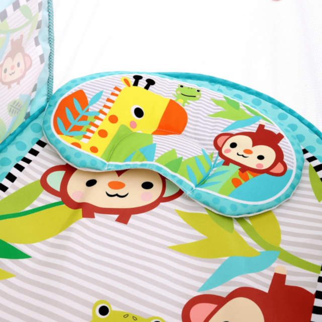 Pătuț Leagăn pentru Bebeluși cu Vibrații, Muzică și Jucării Suspendate – Model Jungle