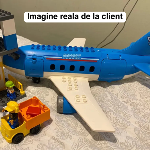 Set de Construcție Avion și Aeroport cu Mini-Figurine pentru Joacă Creativă
