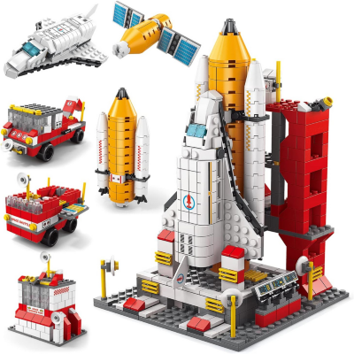 Set de Construcție 6 în 1 Navetă Spațială și Rachetă – 1000+ Piese | image