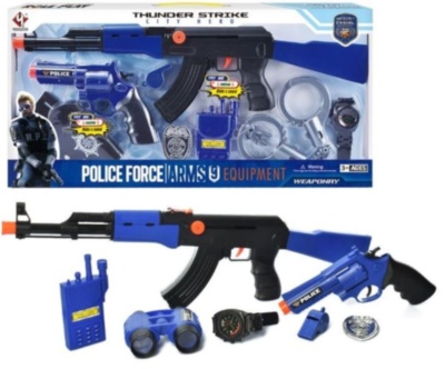 Set Polițist cu Pistol, Mitralieră, Cătușe, Sunete și Efecte Luminoase | image