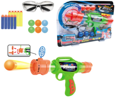 Pușca cu Aer Comprimat, 6 Bile și 10 Proiectile din Burete și Țintă | image