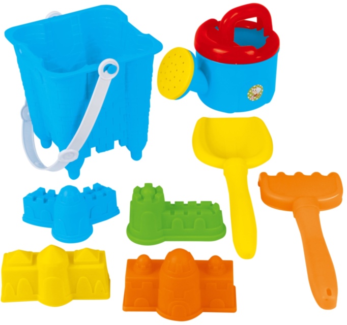 Găletușă cu 7 Accesorii de Nisip, 24cm