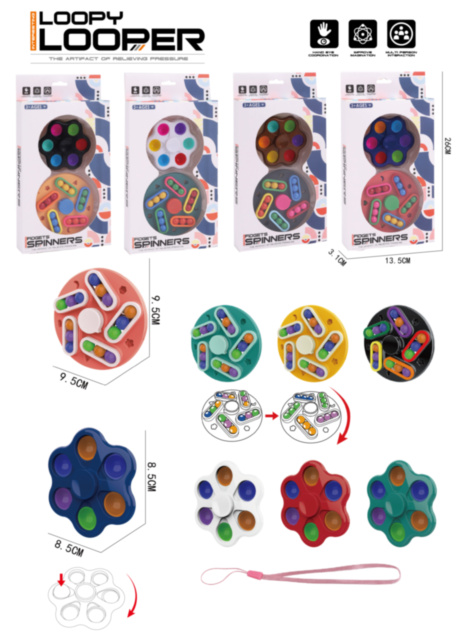 Set 2 Jucării Antistres: Back Spin, Simple Dimple și Fidget Spinner