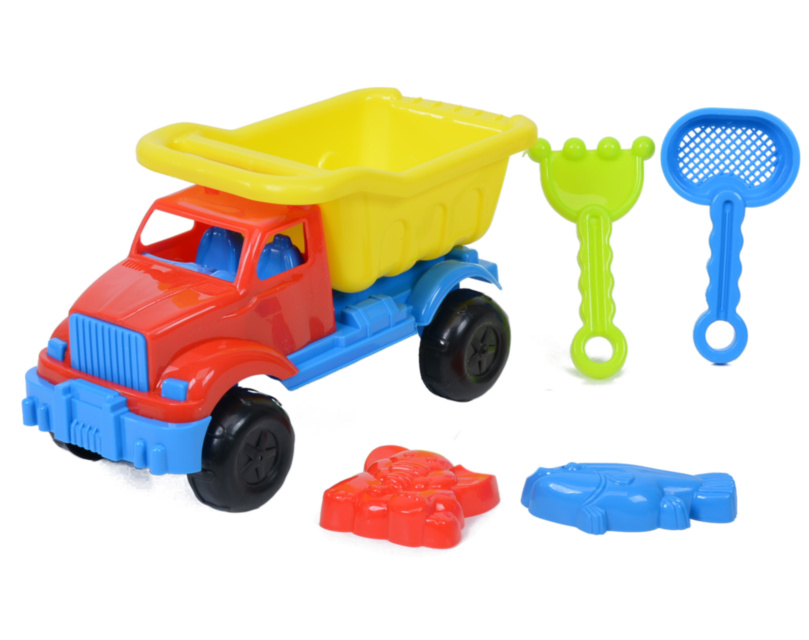 Camion cu 4 Accesorii de Nisip, 29cm 