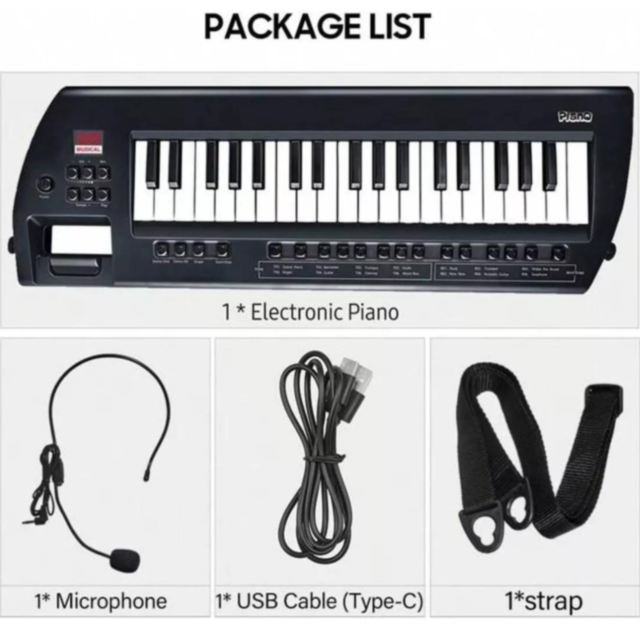 Pian Electronic cu Microfon și USB - 37 de Clape