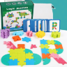 Puzzle Logic Creativ din Lemn - Set educațional cu 48 de cărți și 65 de piese