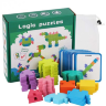 Puzzle Logic Creativ din Lemn - Set educațional cu 48 de cărți și 65 de piese