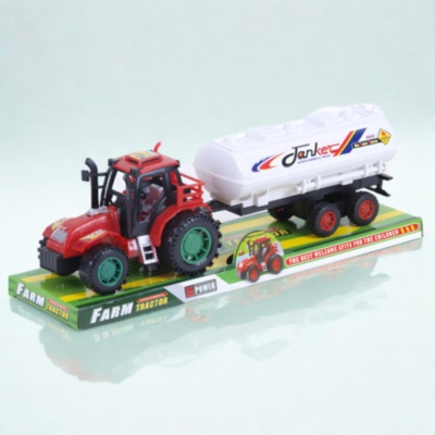 Tractor jucărie pentru copii cu remorcă cisternă (culoare aleatorie) | image