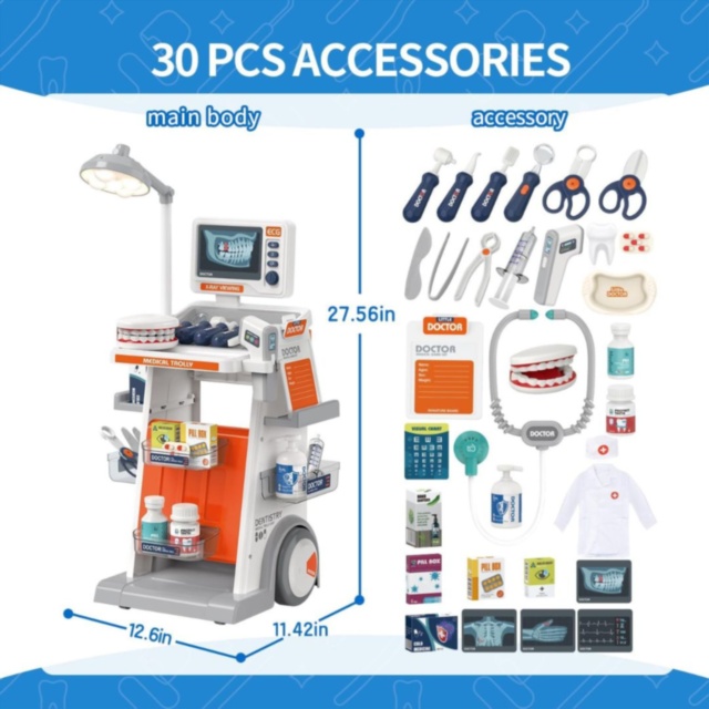 Set doctor pentru copii cu cărucior medical