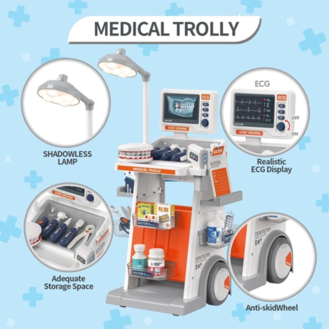 Set doctor pentru copii cu cărucior medical