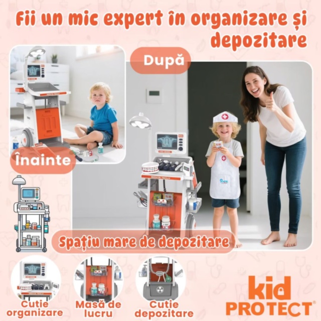 Set doctor pentru copii cu cărucior medical