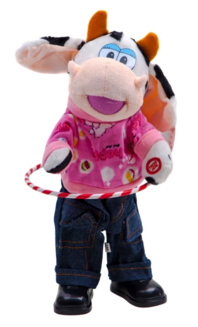 Văcuța de pluș care cântă și învârte un Hula Hoop 38cm