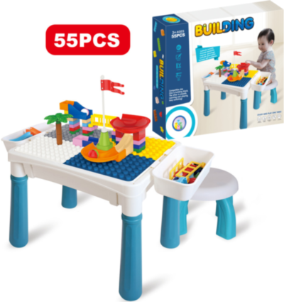 Masa cu Activități de Construcție și Scăunel 55 piese | image