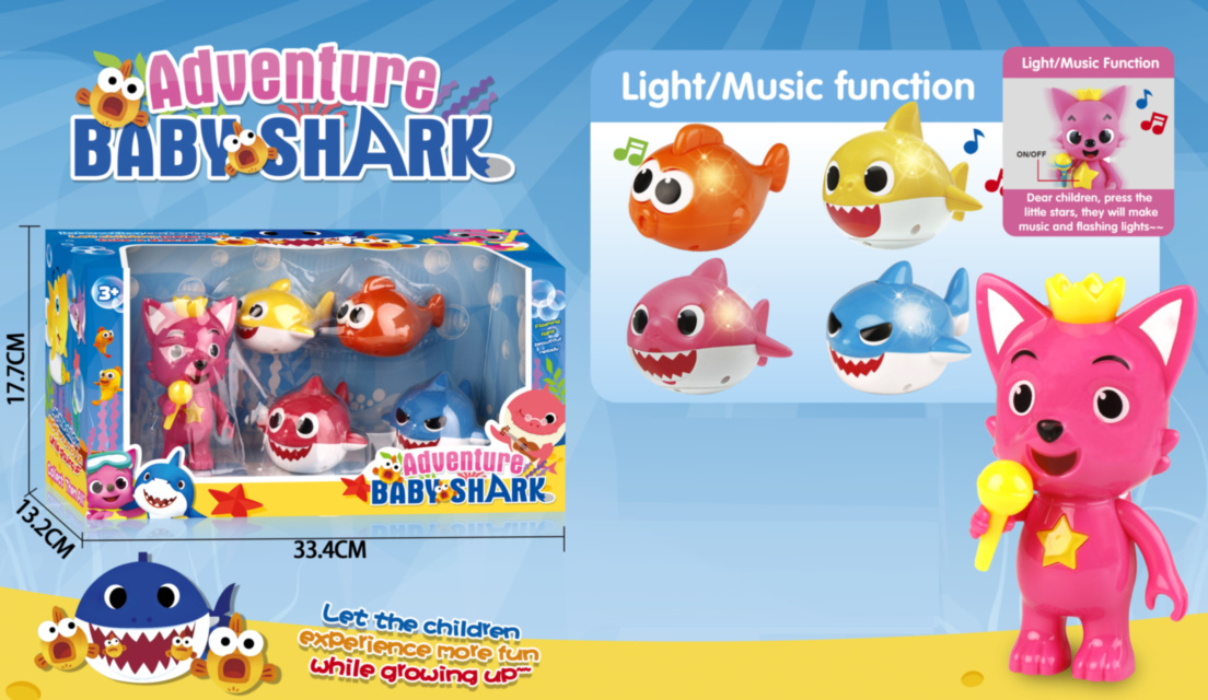 Set Baby Shark cu Pinkfong și 4 Figurine Muzicale