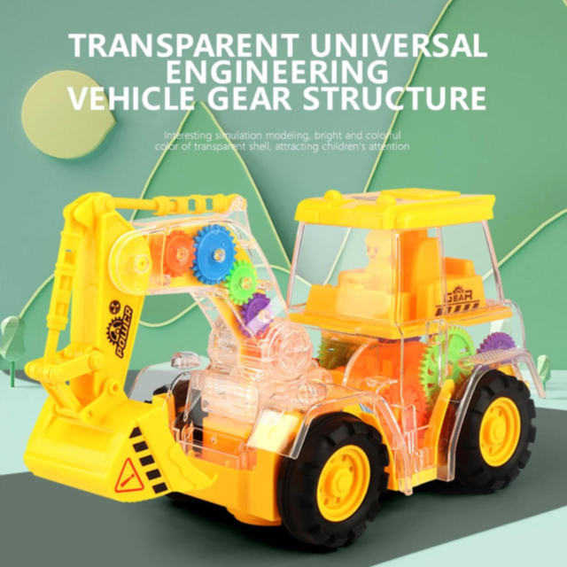 Excavator Mecanic Transparent cu Efecte Luminoase și Sunete