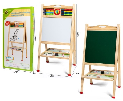 Tablă Educativă Pliabilă cu Două Fețe | Suprafață Magnetică și Creta | image