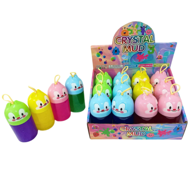 12 buc. Set Slime Cristal Colorat cu Figurine Drăguțe