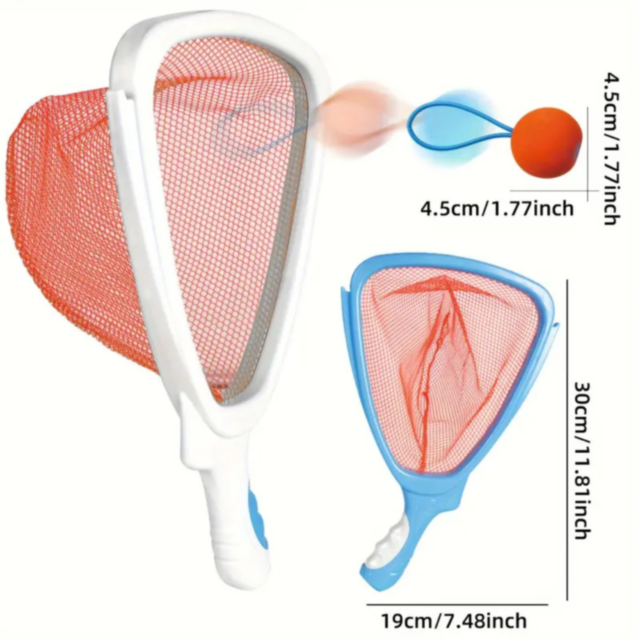 Set Interactiv de Rachete cu Plasă și Minge Elastică – Joc de Exterior pentru Copii
