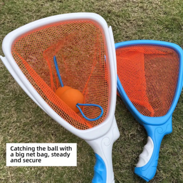 Set Interactiv de Rachete cu Plasă și Minge Elastică – Joc de Exterior pentru Copii