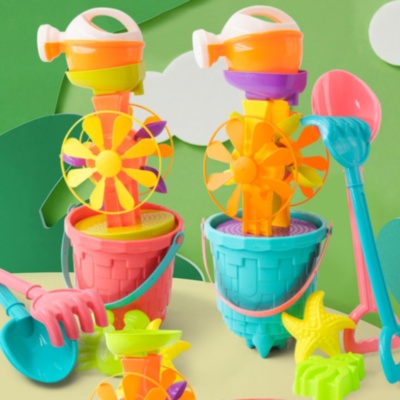 Set de Plajă cu Găletușă Texturată, Rotiță de Apă și Ustensile Colorate (culoare aleatorie) | image